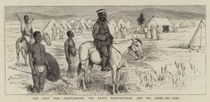 A zulu háború, Dabulamanzi, a király féltestvére és a segédei alkotó: Alfred Chantrey Corbould