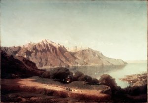 Kilátás a Genfi-tóra alkotó: Alfred Chavannes