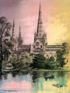 Lichfield katedrális, Staffordshire, 1870