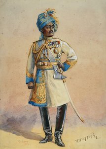 H. H. Maharaja vezérőrnagy, Sir Pratap Singh Bahadur, illusztrációja G. F. őrnagytól az „India hadseregeihez”. MacMunn, 1911-ben jelent meg