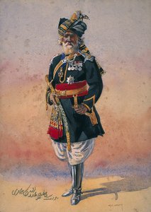 Tiszteletbeli bennszülöttek parancsolata, Nawab Sir Hafiz Muhammad Abdullah Khan, KCIE, illusztrációja az „India hadseregeihez”, G.F. őrnagy. MacMunn, 1911-ben, 1910-ben