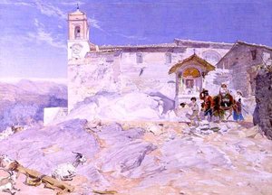 Sta Rocco, Olevano (akvarell, papír)