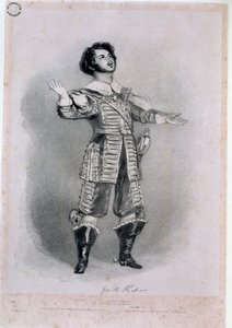 Giovanni Battista Rubini (1794-1854) Arturo szerepében az „I Puritani”-ban, próbamásolat az „Emlékezések az olasz operáról”-ból, metszett Richard James Lane (1800-72), 1836 (színért lásd: 123979) alkotó: Alfred Edward Chalon