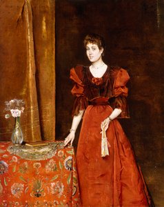 Elegáns hölgy legyezőt tartva, 1893 alkotó: Alfred Emile Stevens