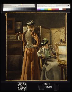 Látogatás a stúdióba (olaj, vászon) alkotó: Alfred Emile Stevens