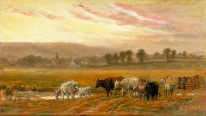 Naplemente Amberley közelében (olaj, vászon) alkotó: Alfred Fitzwalter Grace