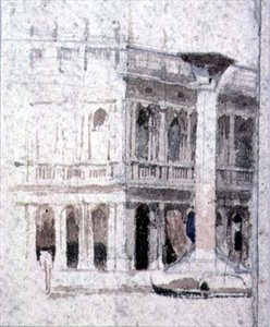 Egy épület Velencében, a Szent Márk közelében, 19. század alkotó: Alfred Emile Stevens