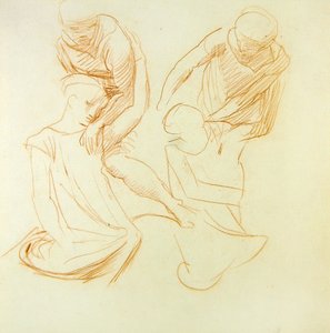 Figuratanulmányok, 1845 körül (vörös kréta, papír) (a hátlapot lásd 366414)