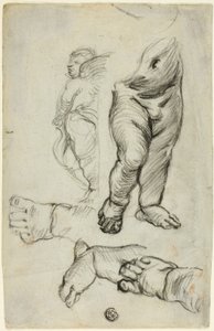 Putti vázlatok (recto); Ornamentika tanulmány (verso)