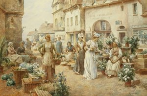 Virágpiac, Franciaország, 1900 alkotó: Alfred Glendening