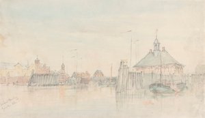 Hamburg kikötője az Elbától