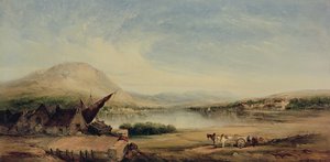 Tóparti kilátás, 19. század alkotó: Alfred Gomersal Vickers