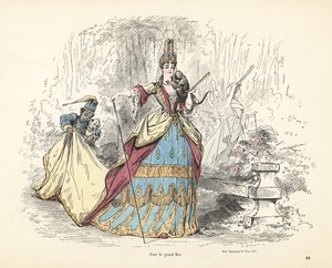 Nemes asszony jelmeze XIV. Lajos francia király alatt.