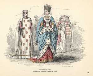 Provence-i Margaret és Claroy-i Rikaus jelmezei. alkotó: Alfred Grevin