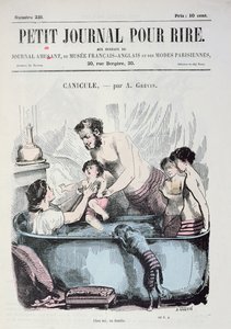 Rekkenő hőség: The Family Bath, a „Le Petit Journal pour Rire” borítólapja, 1860 körül