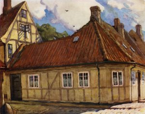 Dánia: Odense, Hans Andersen szülőhelye (színes litó) alkotó: Alfred Heaton Cooper