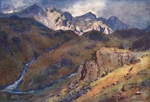 Lake District: Eskdale és Scawfell (színes litográfia) alkotó: Alfred Heaton Cooper