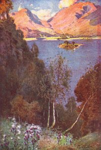 Lake District: A Glimpse of Grasmere, esti nap (színes litho) alkotó: Alfred Heaton Cooper