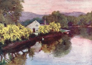 Lake District: Newby Bridge, Windermere (színes lithó) alkotó: Alfred Heaton Cooper
