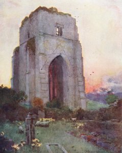 Lake District: Shap Abbey (színes litográfia) alkotó: Alfred Heaton Cooper