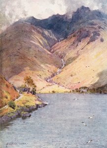 Lake District: Wastwater és Scawfell (színes litográfia) alkotó: Alfred Heaton Cooper