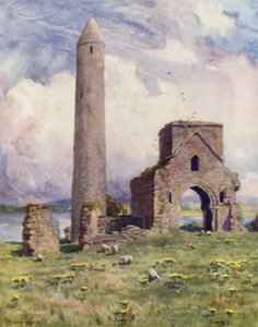 A kerek torony és apátság, Devenish Isle alkotó: Alfred Heaton Cooper