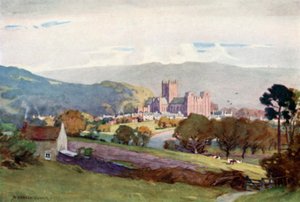 Wells, Milton Hillről (színes litó) alkotó: Alfred Heaton Cooper