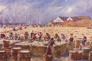 Yarmouth, Norfolk, The Herring Harvest alkotó: Alfred Heaton Cooper