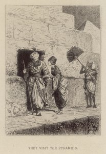 Meglátogatják a piramisokat (rézkarc) alkotó: Alfred Holst Tourrier