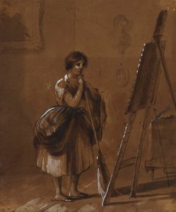 A művész műterme. A kritikus. alkotó: Alfred Jacob Miller
