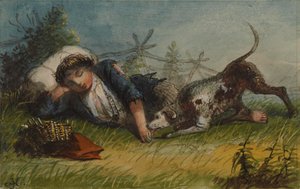 Koldusfiú és a kutyája alkotó: Alfred Jacob Miller
