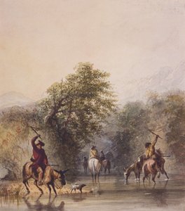 Breaking Trail to Escape from Indians, 1837 körül (akvarell, papír) alkotó: Alfred Jacob Miller
