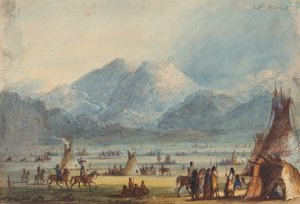 Vágott sziklák, 1837 körül (ceruza, akvarell és gouache papíron) alkotó: Alfred Jacob Miller
