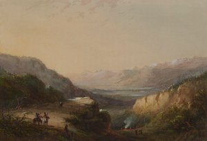 Távoli kilátás a tóra (A szelek hegye) alkotó: Alfred Jacob Miller