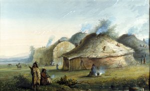 Indián kunyhók alkotó: Alfred Jacob Miller