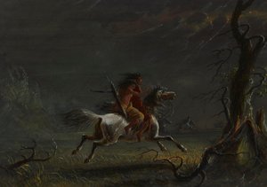 Indiánok viharban: éjszakai jelenet alkotó: Alfred Jacob Miller