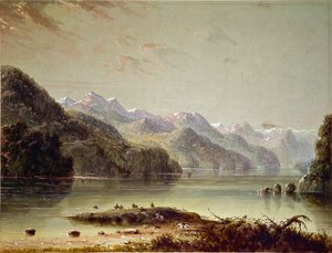 Tóparti látkép (Wind River-hegy)