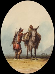 Root Diggers, 1837 körül (akvarell és gouache papíron) alkotó: Alfred Jacob Miller