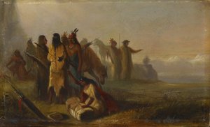 Prémvadászok és indiánok jelenete alkotó: Alfred Jacob Miller