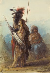 Shoshones, Green River, 1837 körül (ceruza, toll és tinta, valamint papírra mosás) alkotó: Alfred Jacob Miller