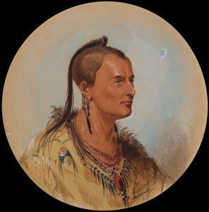 Sioux Brave, 1837 körül (ceruza, akvarell és gouache papíron) alkotó: Alfred Jacob Miller