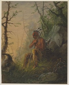 Egy sioux indián egy sírnál alkotó: Alfred Jacob Miller