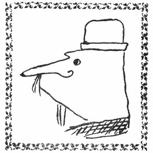 Monsieur Ubu portréja by Alfred Jarry. Tollrajz háromlevelű szálak tipográfiai keretében -Princeps kiadás Ubu Roi, Mercure de France, 1896. június.
