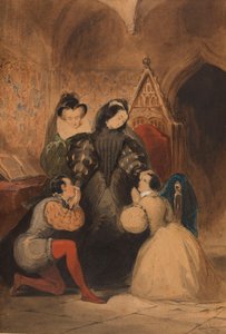 Mary Stuart megáldja Roland Groeme-et és Catherine Seytont. Walter Scott Az apát című műve után, 1830.