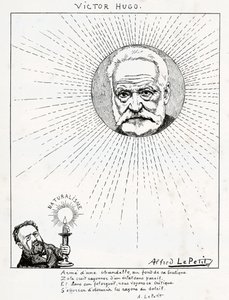 Victor Hugo és Emile Zola karikatúrája, 1875-1880 körül (metszet)