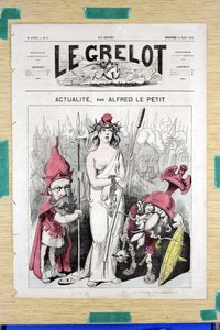 A „Le Grelot” címlapja, 50. szám, Színes szatirikus alkotó: Alfred Le Petit
