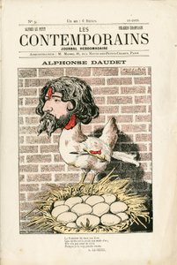 A „Les Contemporains” borítója, 9. szám, Szatirikus színekben: Alphonse Daudet - Irodalom - Houle, Daudet Alphonse - Illusztráció: Alfred Le Pepetit (1841-1909) alkotó: Alfred Le Petit