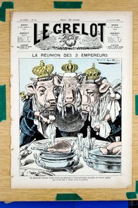 A „The Grelot” címlapja, színekben szatirikus alkotó: Alfred Le Petit