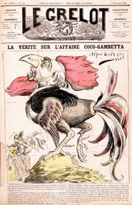 Az igazság a Coco-ügyről (Gambetta és "" csirkék") - Gambetta - Alfred Le Petittytől, a "" Le Grelot""-ban, 1882.12.17. alkotó: Alfred Le Petit