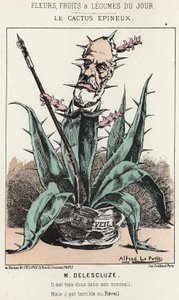 Le Cactus Spineux: Rajzfilm Louis Charles Delescluze-ról (1809 - 1871) - ill. 1871.01.16-tól a „Nap virágai, gyümölcsei és zöldségei” c. alkotó: Alfred Le Petit